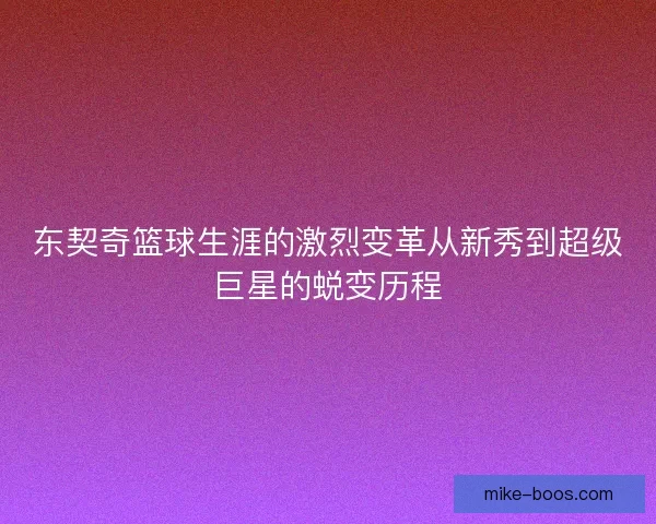 东契奇篮球生涯的激烈变革从新秀到超级巨星的蜕变历程